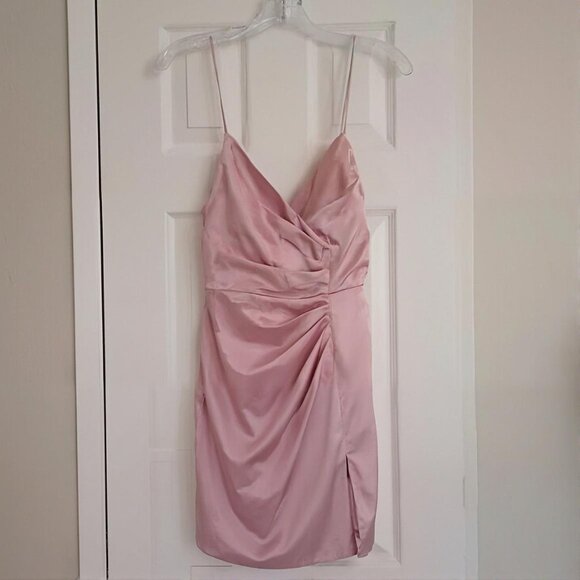 Superdown Satin Kimora Mini Dress Blush Pink XS NWT - Picture 2 of 14